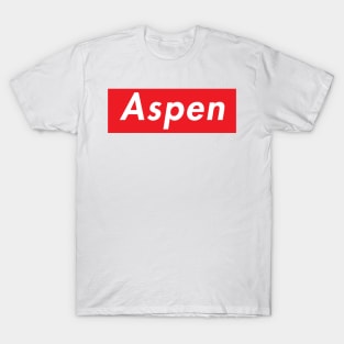 Skiing Aspen Colorado Ski Red And White Skateboard Snowboard Laptop T-Shirt